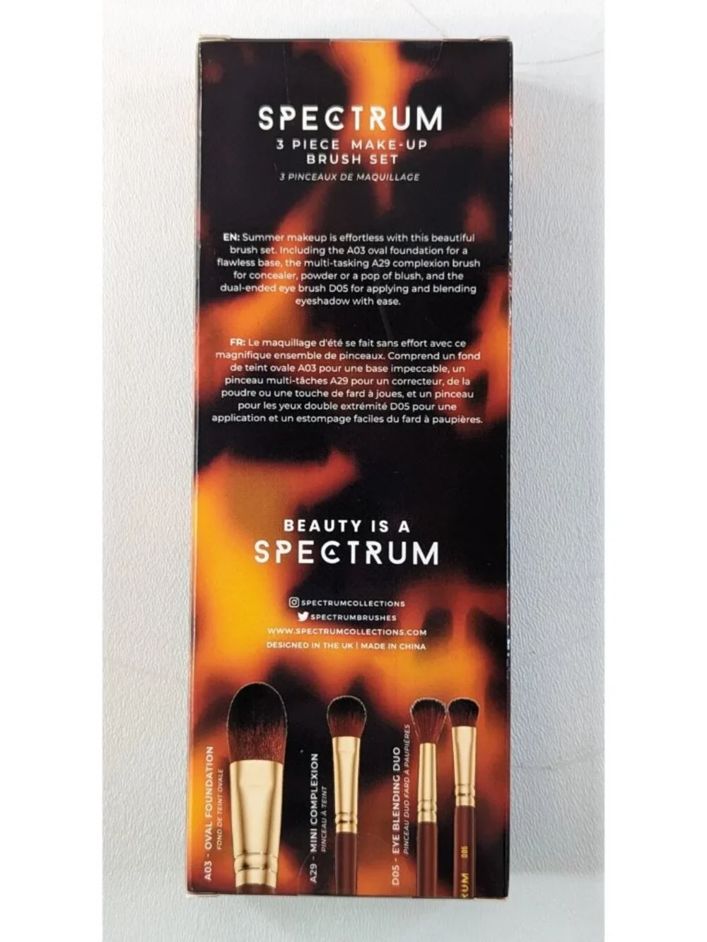 Spectrum 3 Piece Make Up Blush Cosmetics Brush Set - NIB